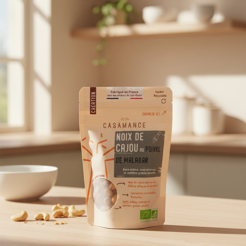 Noix de cajou bio au Poivre de Malabar – 100 g