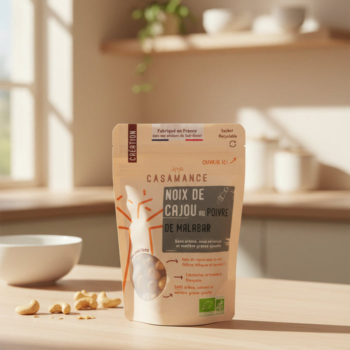 Noix de cajou bio au Poivre de Malabar – 100 g