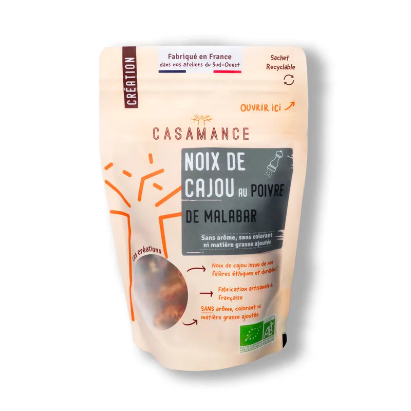 Noix de cajou bio au Poivre de Malabar – 100 g