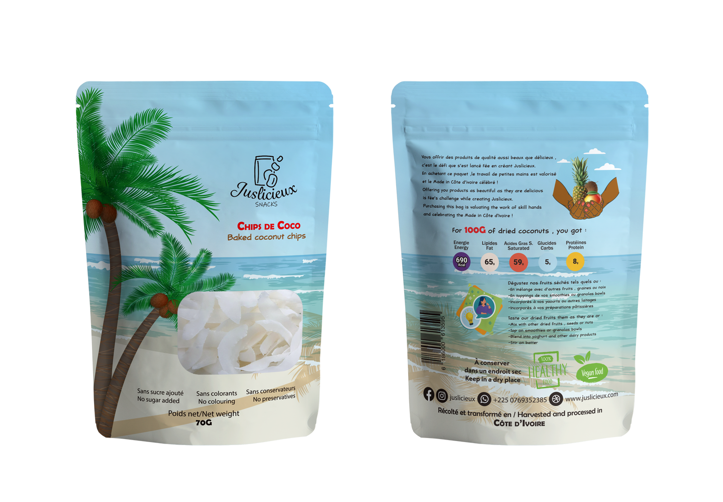 Chips de coco - Croquantes et Naturellement Sucrées